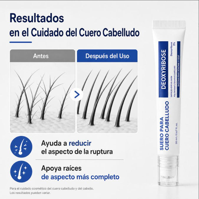 Sérum Cuero Cabelludo Deoxyribose 2 % VitalGlow · Aplicador de Masaje 20 ml
