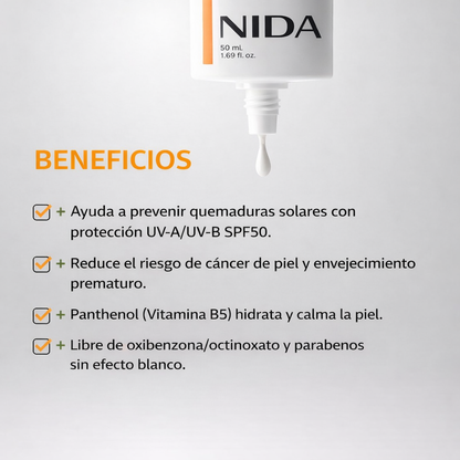 Nida Escudo Solar Invisible SP50 - 50 ml