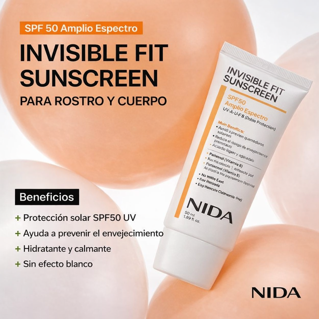 Nida Escudo Solar Invisible SP50 - 50 ml