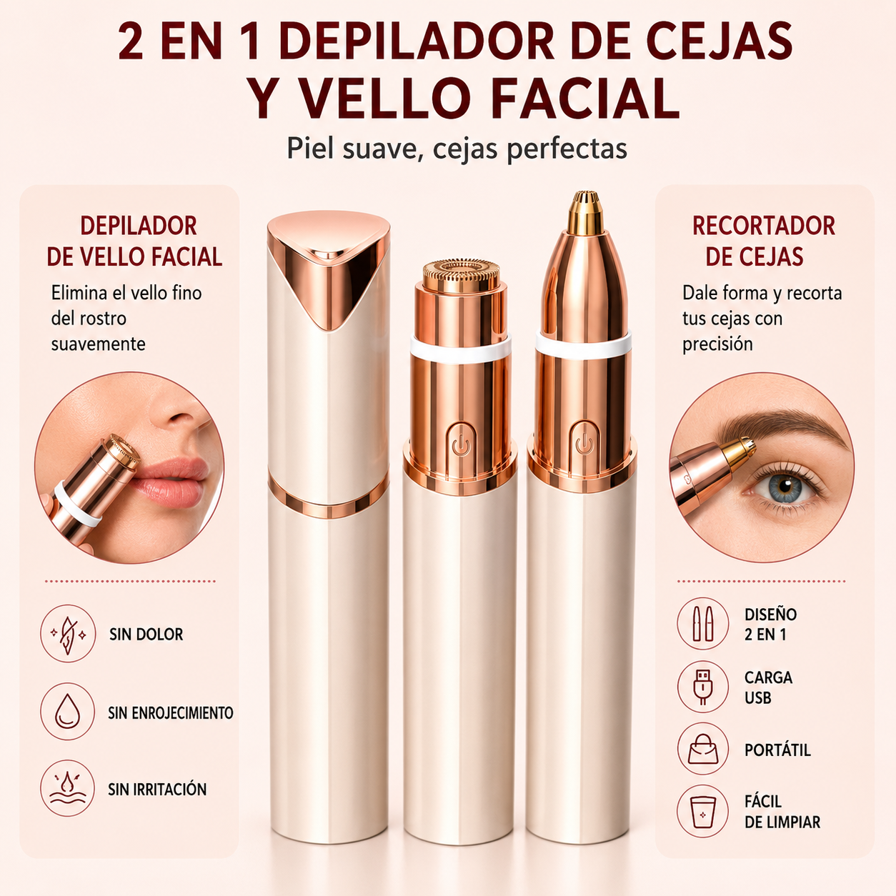 VitalGlow Perfilador Facial de Precisión 2 en 1
