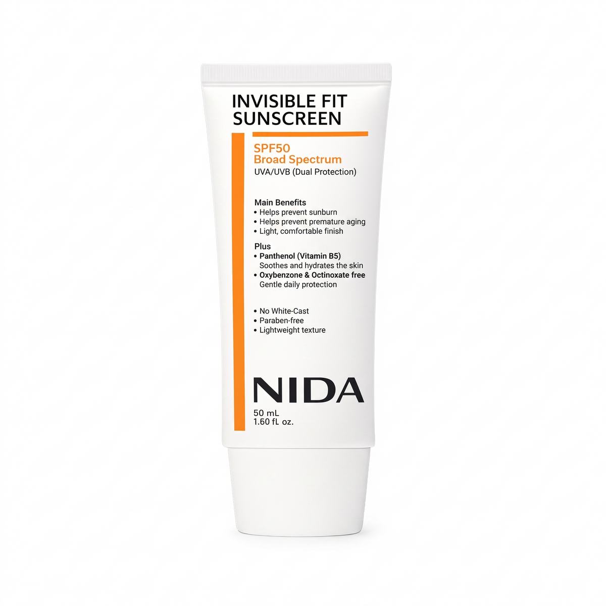 NIDA Invisible Fit Sunscreen SPF50 50 ml