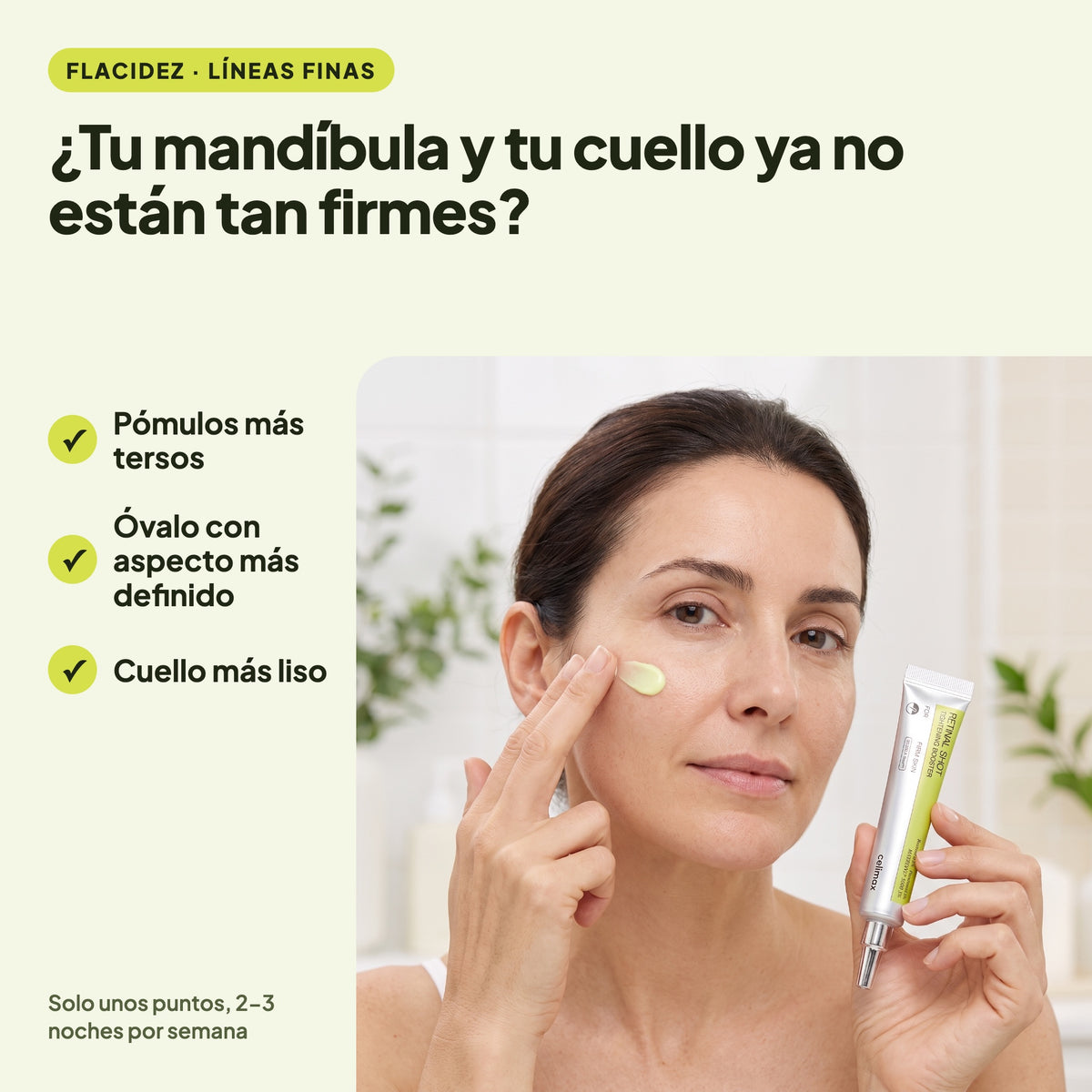 Retinal Shot para pómulos, mandíbula y cuello más firmes