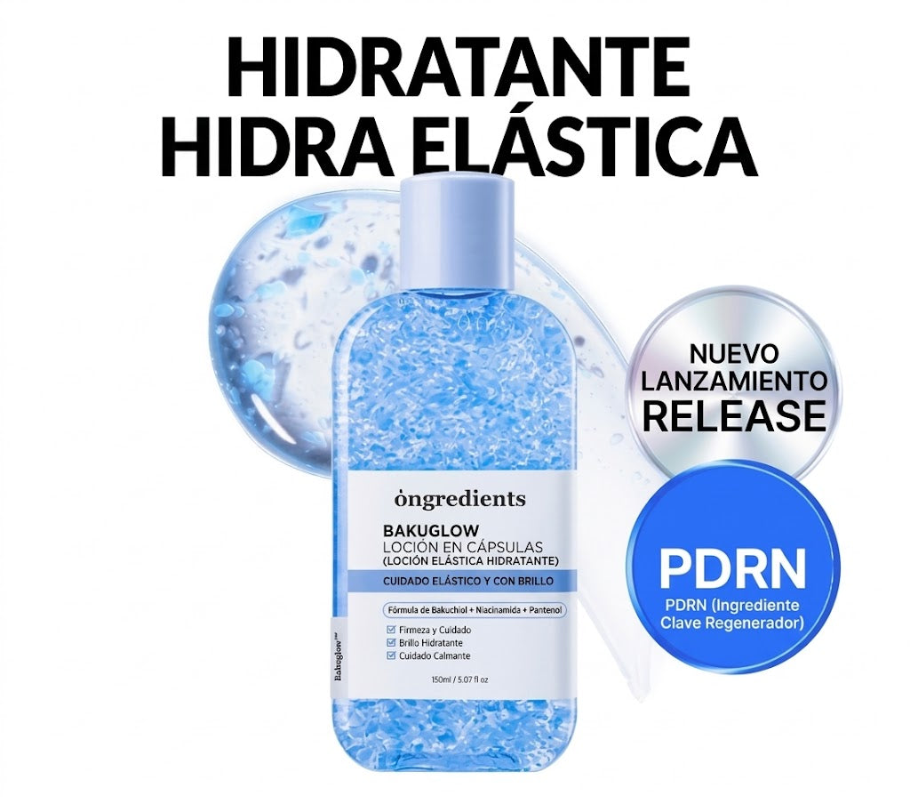 Loción de cápsulas BakuGlow: hidratante hidra-elástica con PDRN, 150 ml