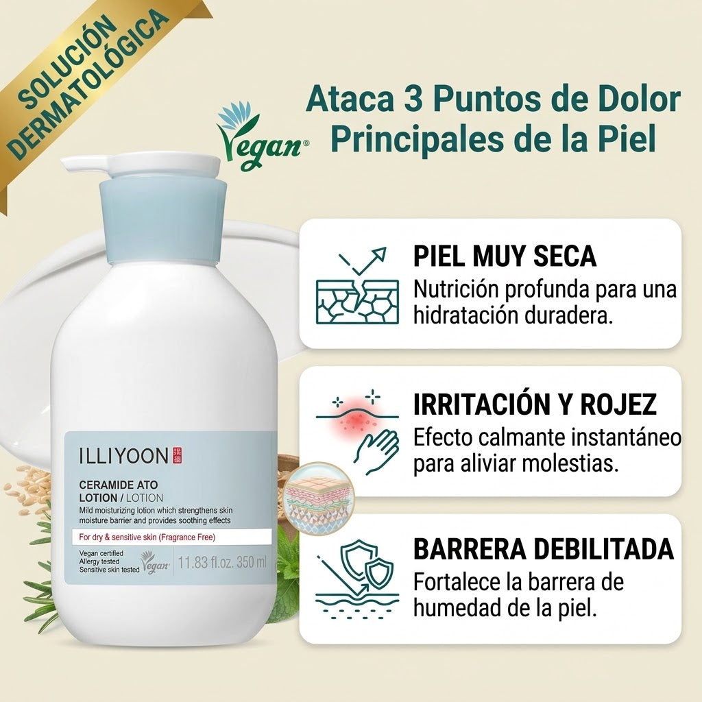 Loción de ceramidas: piel muy seca, irritación y barrera debilitada