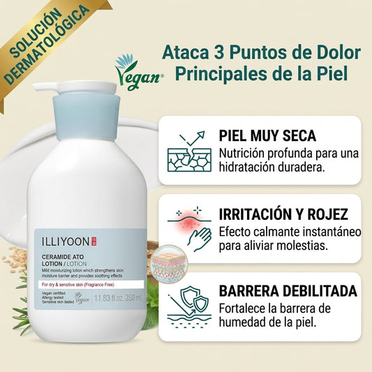 Loción de ceramidas: piel muy seca, irritación y barrera debilitada