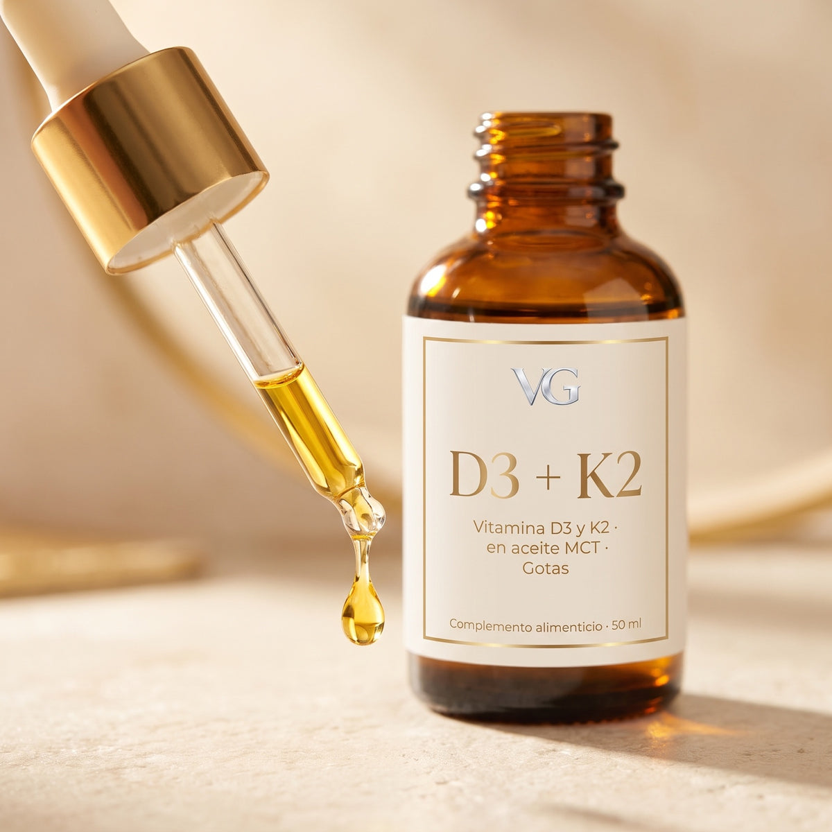 Cuentagotas de Vitamina D3 + K2 VitalGlow